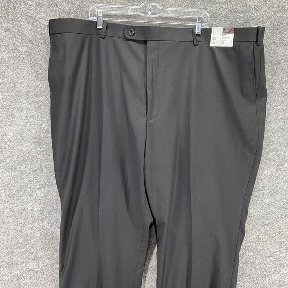 NWT Caravelli Dress Pants Men 56x52 Black Classic High Rise Pleated Straight - Picture 3 of 10
